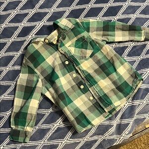 Cherokee Green Plaid Button Down Shirt
